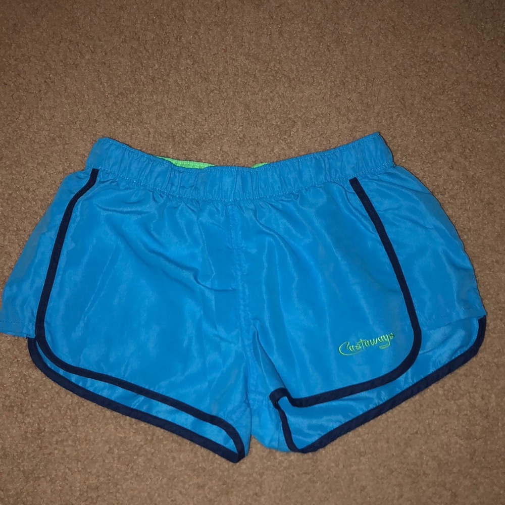 Blue running shorts